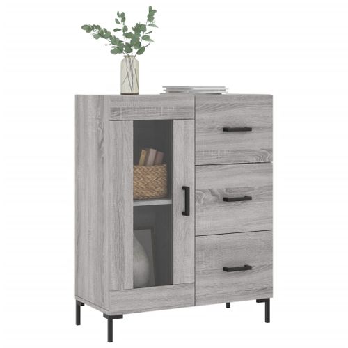 Buffet sonoma gris 69,5x34x90 cm bois d'ingénierie - Photo n°3; ?>