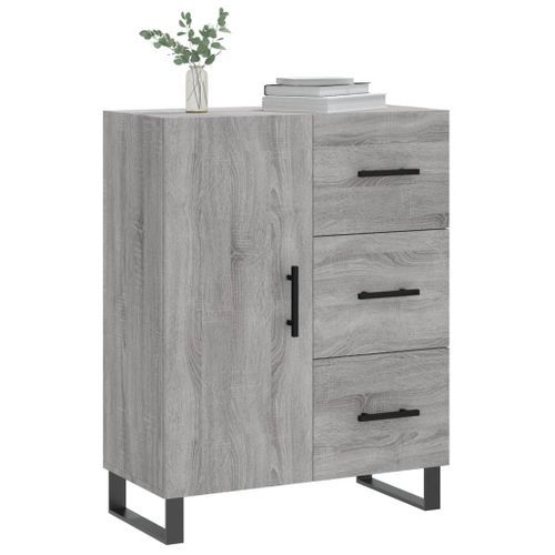 Buffet sonoma gris 69,5x34x90 cm bois d'ingénierie - Photo n°3; ?>