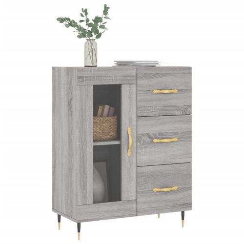 Buffet sonoma gris 69,5x34x90 cm bois d'ingénierie - Photo n°3; ?>