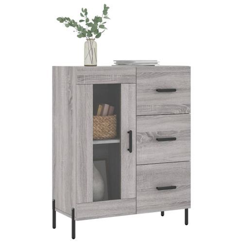 Buffet sonoma gris 69,5x34x90 cm bois d'ingénierie - Photo n°3; ?>