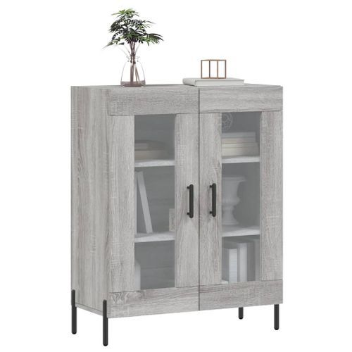 Buffet sonoma gris 69,5x34x90 cm bois d'ingénierie - Photo n°3; ?>