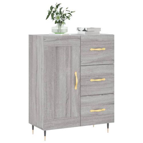 Buffet sonoma gris 69,5x34x90 cm bois d'ingénierie - Photo n°3; ?>