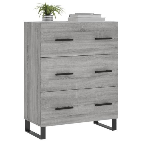 Buffet sonoma gris 69,5x34x90 cm bois d'ingénierie - Photo n°3; ?>