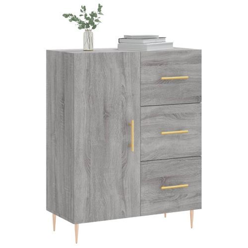 Buffet sonoma gris 69,5x34x90 cm bois d'ingénierie - Photo n°3; ?>