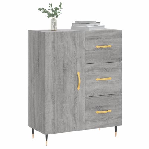 Buffet sonoma gris 69,5x34x90 cm bois d'ingénierie - Photo n°3; ?>