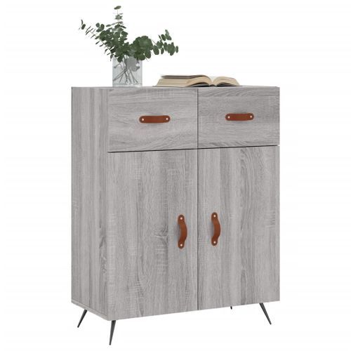 Buffet sonoma gris 69,5x34x90 cm bois d'ingénierie - Photo n°3; ?>