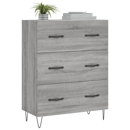 Buffet sonoma gris 69,5x34x90 cm bois d'ingénierie - Photo n°3; ?>