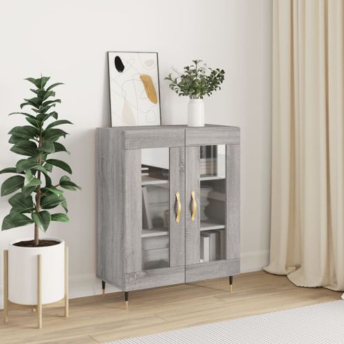 Buffet sonoma gris 69,5x34x90 cm bois d'ingénierie - Photo n°2; ?>