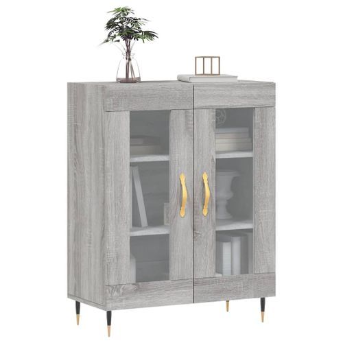 Buffet sonoma gris 69,5x34x90 cm bois d'ingénierie - Photo n°3; ?>