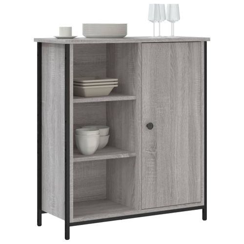 Buffet sonoma gris 70x30x80 cm bois d'ingénierie - Photo n°3; ?>