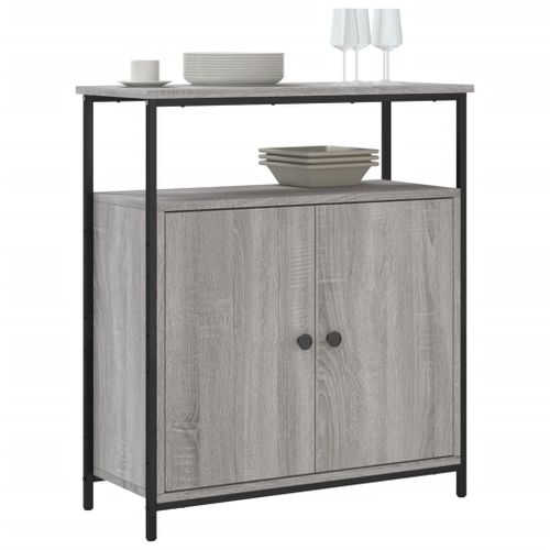 Buffet sonoma gris 70x30x80 cm bois d'ingénierie - Photo n°3; ?>