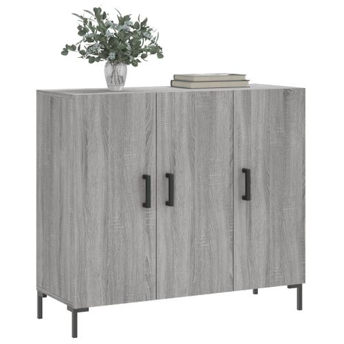 Buffet sonoma gris 90x34x80 cm bois d'ingénierie - Photo n°3; ?>