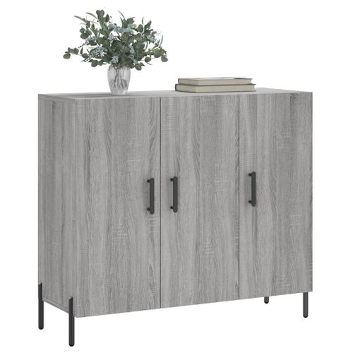 Buffet sonoma gris 90x34x80 cm bois d'ingénierie - Photo n°3; ?>