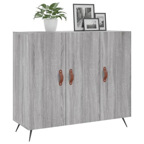 Buffet sonoma gris 90x34x80 cm bois d'ingénierie - Photo n°3; ?>