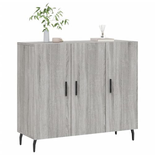 Buffet sonoma gris 90x34x80 cm bois d'ingénierie - Photo n°3; ?>