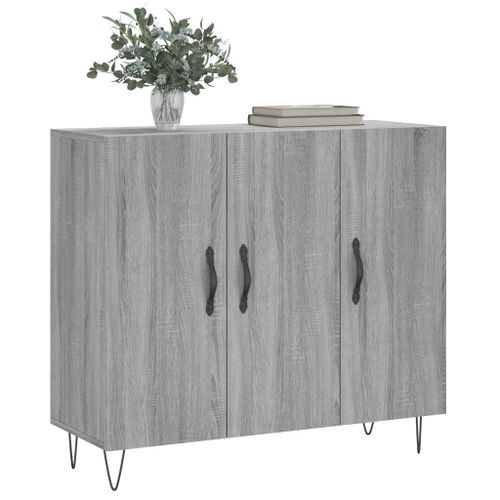 Buffet sonoma gris 90x34x80 cm bois d'ingénierie - Photo n°3; ?>