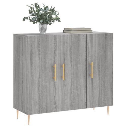 Buffet sonoma gris 90x34x80 cm bois d'ingénierie - Photo n°3; ?>