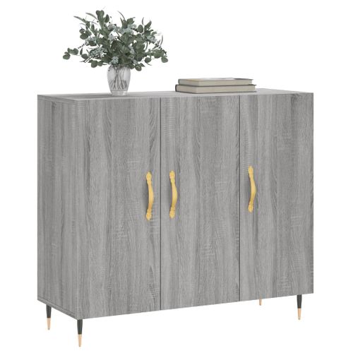 Buffet sonoma gris 90x34x80 cm bois d'ingénierie - Photo n°3; ?>