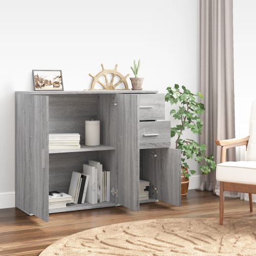 Buffet Sonoma gris 91x29,5x75 cm Bois d'ingénierie - Photo n°3; ?>