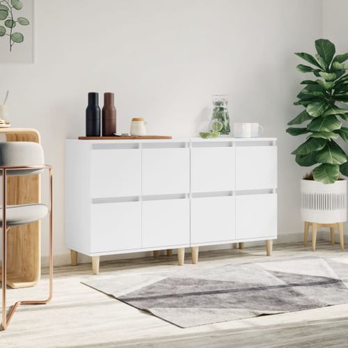 Buffets 2 pcs blanc 60x35x70 cm bois d'ingénierie - Photo n°2; ?>