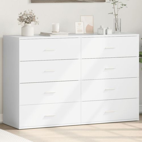 Buffets 2 pcs blanc 60x39x80 cm bois d’ingénierie - Photo n°2; ?>