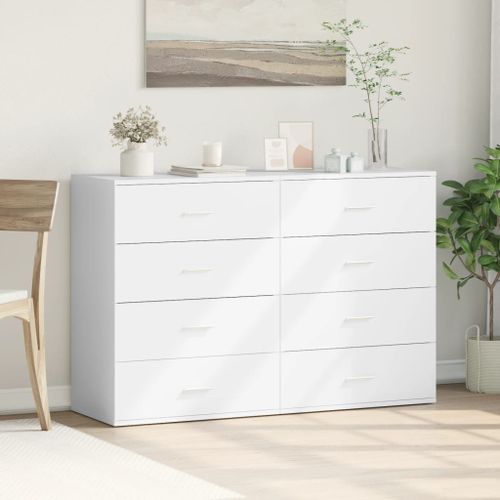 Buffets 2 pcs blanc 60x39x80 cm bois d’ingénierie - Photo n°3; ?>