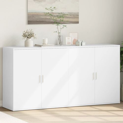 Buffets 2 pcs blanc 79x38x80 cm bois d’ingénierie - Photo n°2; ?>