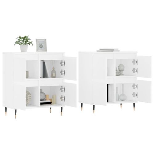 Buffets 2 pcs blanc bois d'ingénierie - Photo n°3; ?>