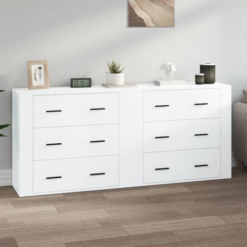 Buffets 2 pcs blanc bois d'ingénierie - Photo n°2; ?>