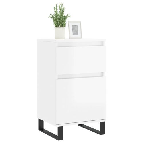 Buffets 2 pcs blanc brillant 40x35x70 cm bois d'ingénierie - Photo n°3; ?>