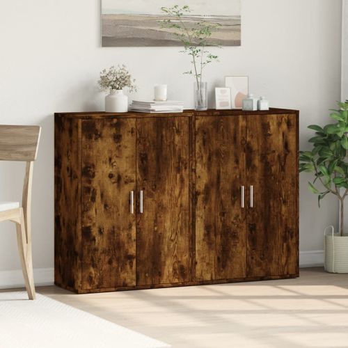 Buffets 2 pcs chêne fumé 60x31x84 cm bois d'ingénierie - Photo n°3; ?>