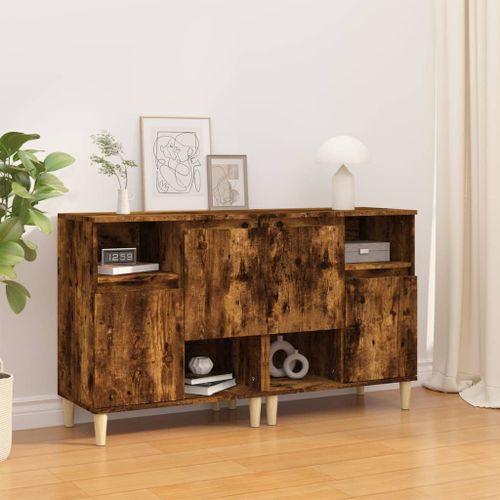 Buffets 2 pcs chêne fumé 60x35x70 cm bois d'ingénierie - Photo n°2; ?>