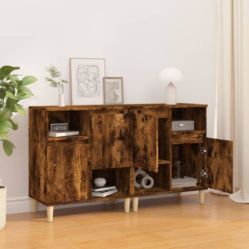 Buffets 2 pcs chêne fumé 60x35x70 cm bois d'ingénierie - Photo n°3; ?>