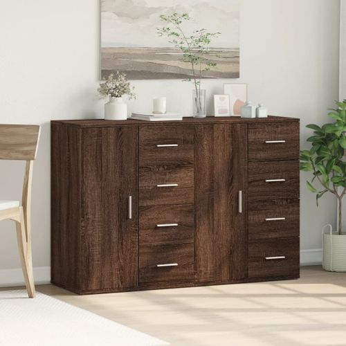 Buffets 2 pcs chêne marron 59x39x80 cm bois d'ingénierie - Photo n°3; ?>