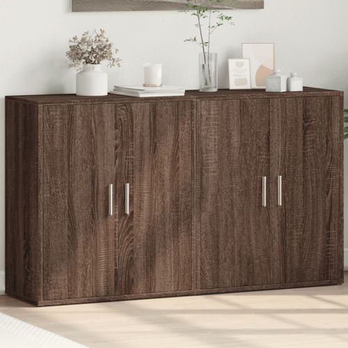 Buffets 2 pcs chêne marron 60x31x70 cm bois d'ingénierie - Photo n°2; ?>