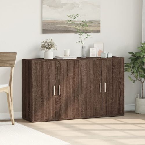 Buffets 2 pcs chêne marron 60x31x70 cm bois d'ingénierie - Photo n°3; ?>