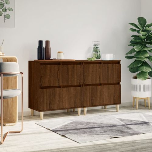 Buffets 2 pcs chêne marron 60x35x70 cm bois d'ingénierie - Photo n°2; ?>