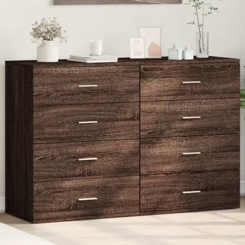 Buffets 2 pcs chêne marron 60x39x80 cm bois d'ingénierie - Photo n°2; ?>