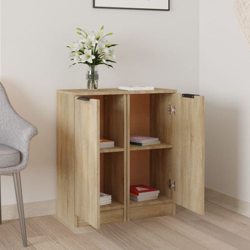 Buffets 2 pcs Chêne Sonoma 30x30x70 cm Bois d'ingénierie 2 - Photo n°3; ?>