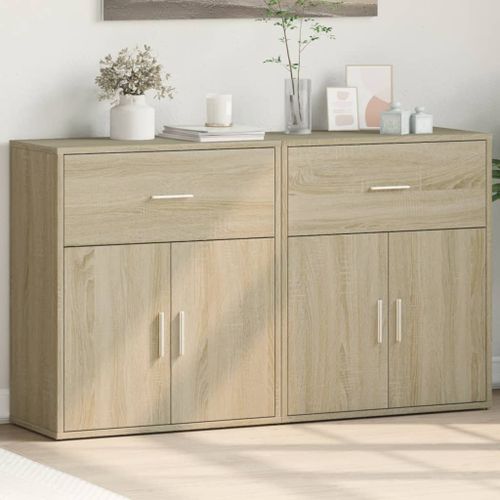 Buffets 2 pcs chêne sonoma 60x31x70 cm bois d'ingénierie - Photo n°2; ?>