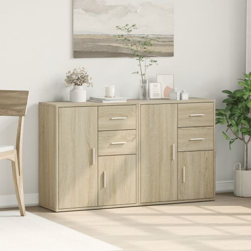 Buffets 2 pcs chêne sonoma 60x31x70 cm bois d'ingénierie - Photo n°3; ?>