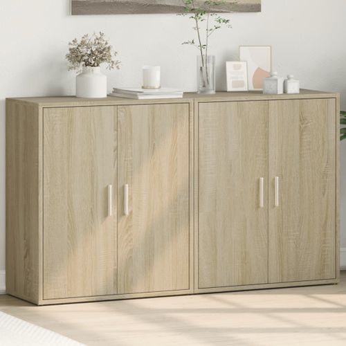 Buffets 2 pcs chêne sonoma 60x31x70 cm bois d'ingénierie - Photo n°2; ?>