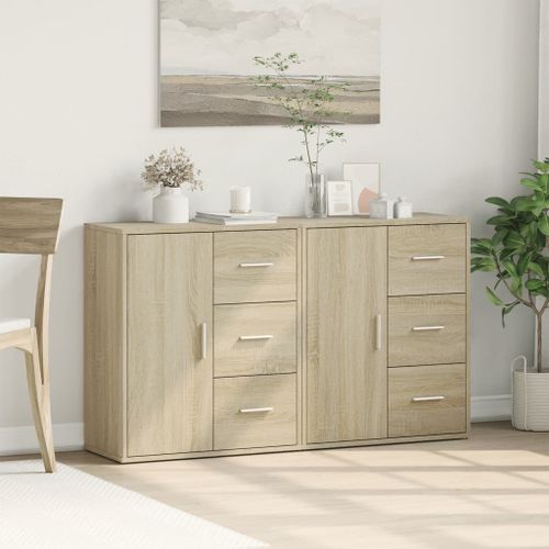 Buffets 2 pcs chêne sonoma 60x31x70 cm bois d'ingénierie - Photo n°3; ?>