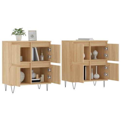 Buffets 2 pcs chêne sonoma bois d'ingénierie - Photo n°3; ?>