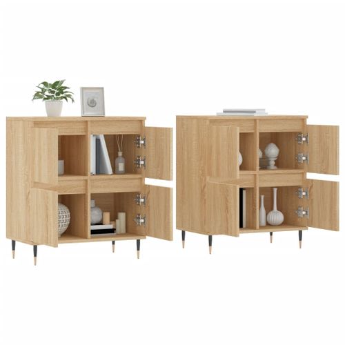 Buffets 2 pcs chêne sonoma bois d'ingénierie - Photo n°3; ?>