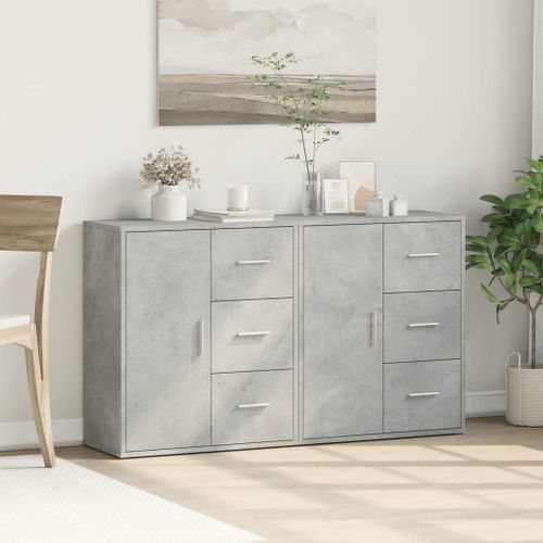 Buffets 2 pcs gris béton 60x31x70 cm bois d'ingénierie - Photo n°3; ?>