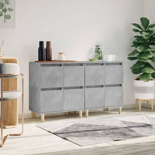 Buffets 2 pcs gris béton 60x35x70 cm bois d'ingénierie - Photo n°2; ?>