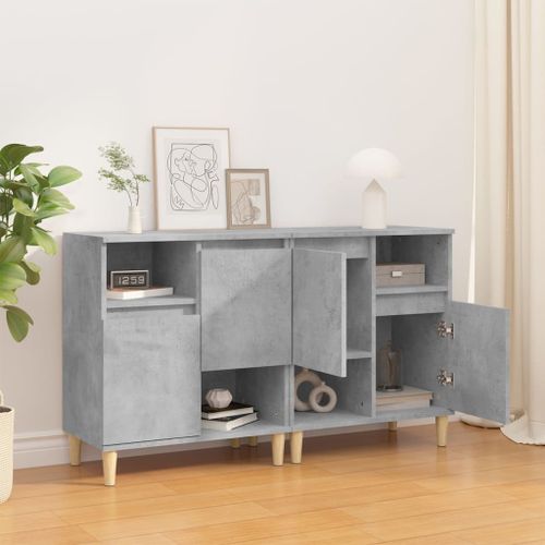 Buffets 2 pcs gris béton 60x35x70 cm bois d'ingénierie - Photo n°3; ?>