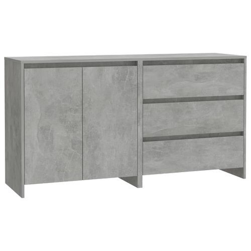 Buffets 2 pcs Gris béton Bois d'ingénierie - Photo n°2; ?>