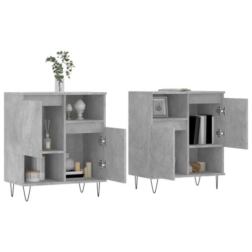 Buffets 2 pcs gris béton bois d'ingénierie - Photo n°3; ?>